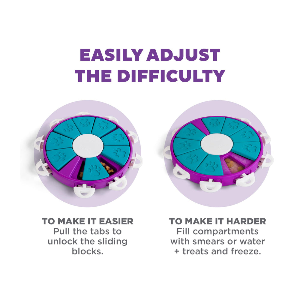 Outward Hound Twister doubles as a slow feeder for mealtime enrichment.
