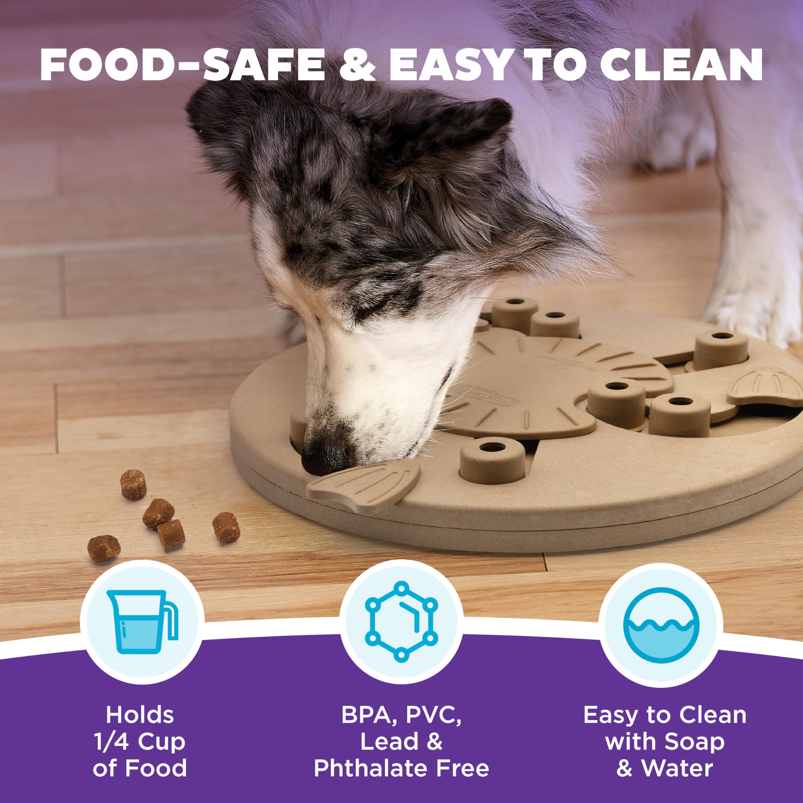 Outward Hound Dog Worker treat dispensing mode supports slower mealtime.