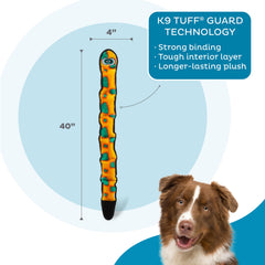 Outward Hound Durablez snake toy dog playing; large squeaker keeps dogs engaged.