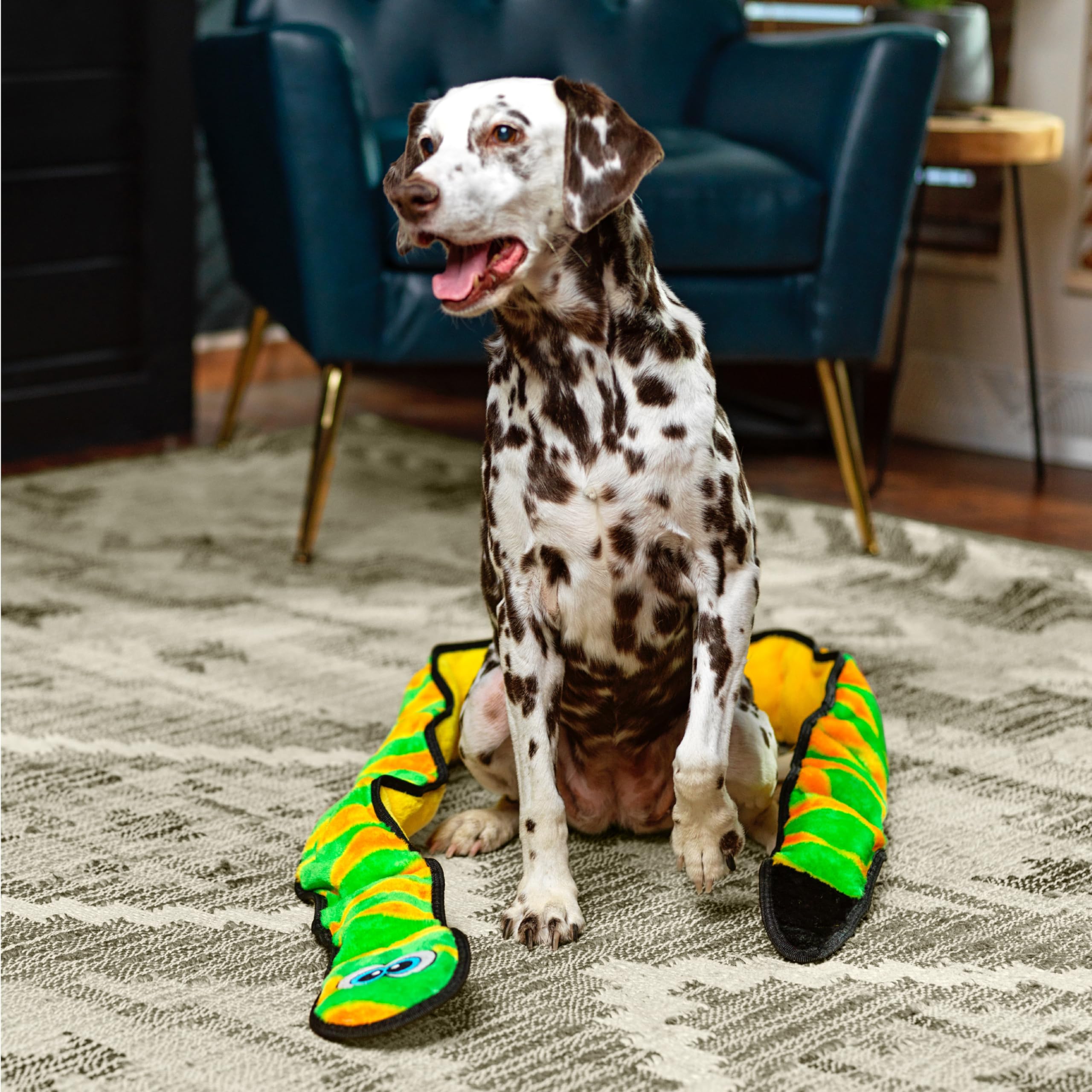 Outward Hound Durablez XXL snake toy jumbo squeakers for extended entertainment.