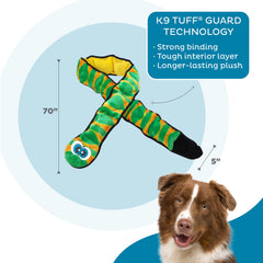 Outward Hound Durablez XXL snake toy soft plush exterior with tough interior.