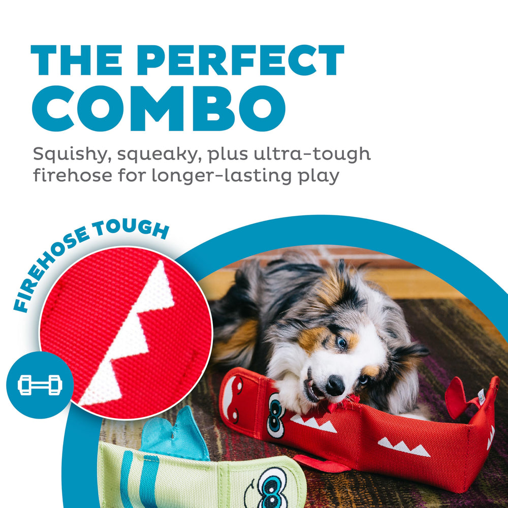 Outward Hound Fire Biterz Dragon Squeaker Play encourages interactive games and fetch.