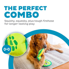 Outward Hound Fire Biterz Turtle Plush with K9 Tuff guard lining for longer play.