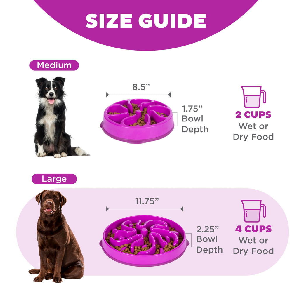 Outward Hound Fun Feeder slo bowl is top-rack dishwasher safe for easy cleaning.