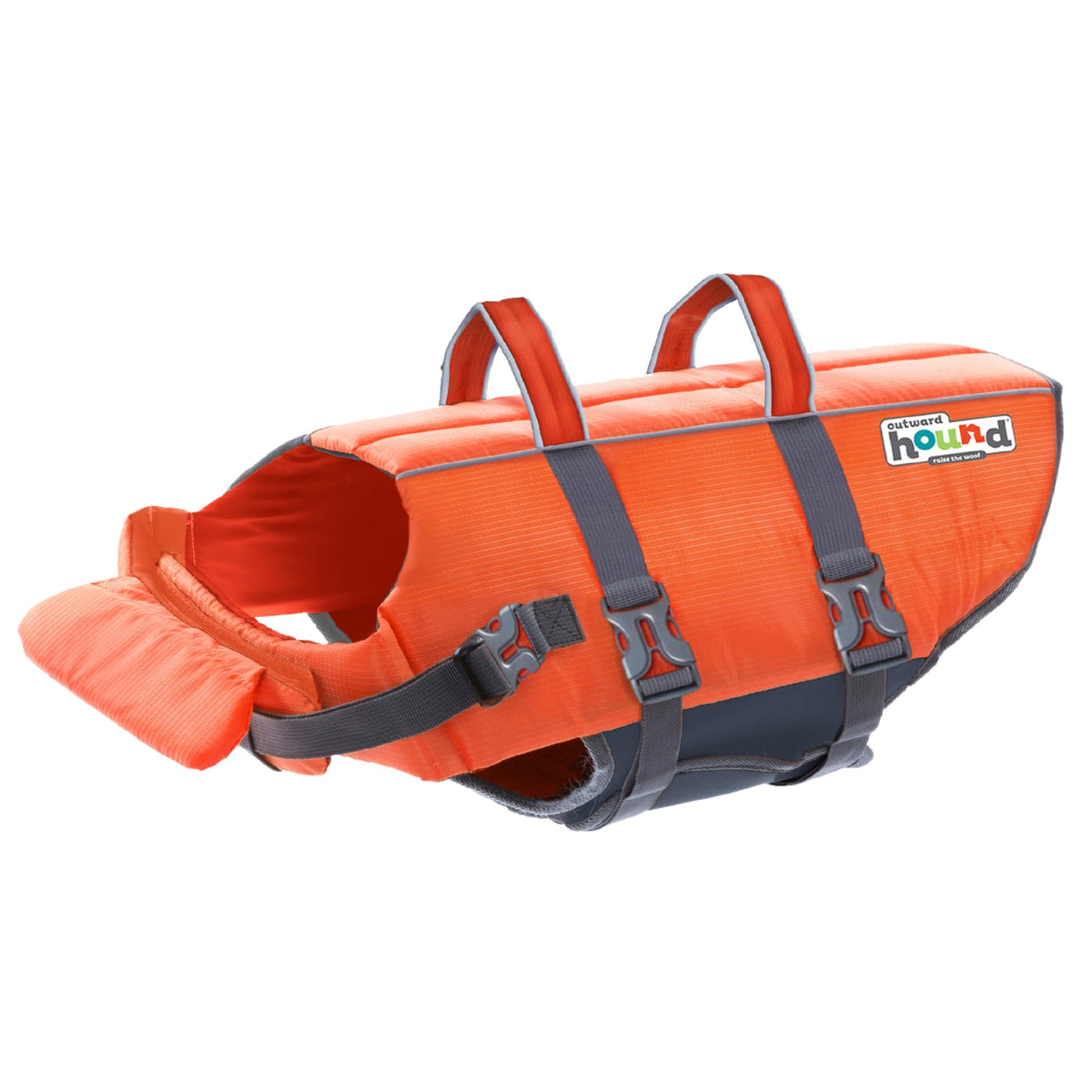 Outward Hound Granby Splash Orange Life Jacket front view for safe swimming