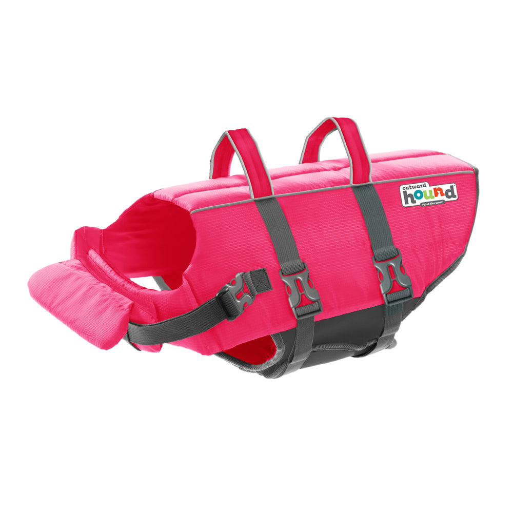Outward Hound Granby Splash Pink Life Jacket XL, front view, high buoyancy for safe swimming.