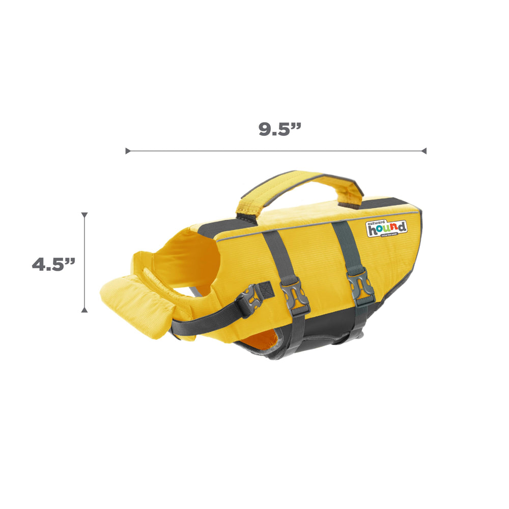 Outward Hound Granby Splash XS life jacket packaged ready for travel and storage