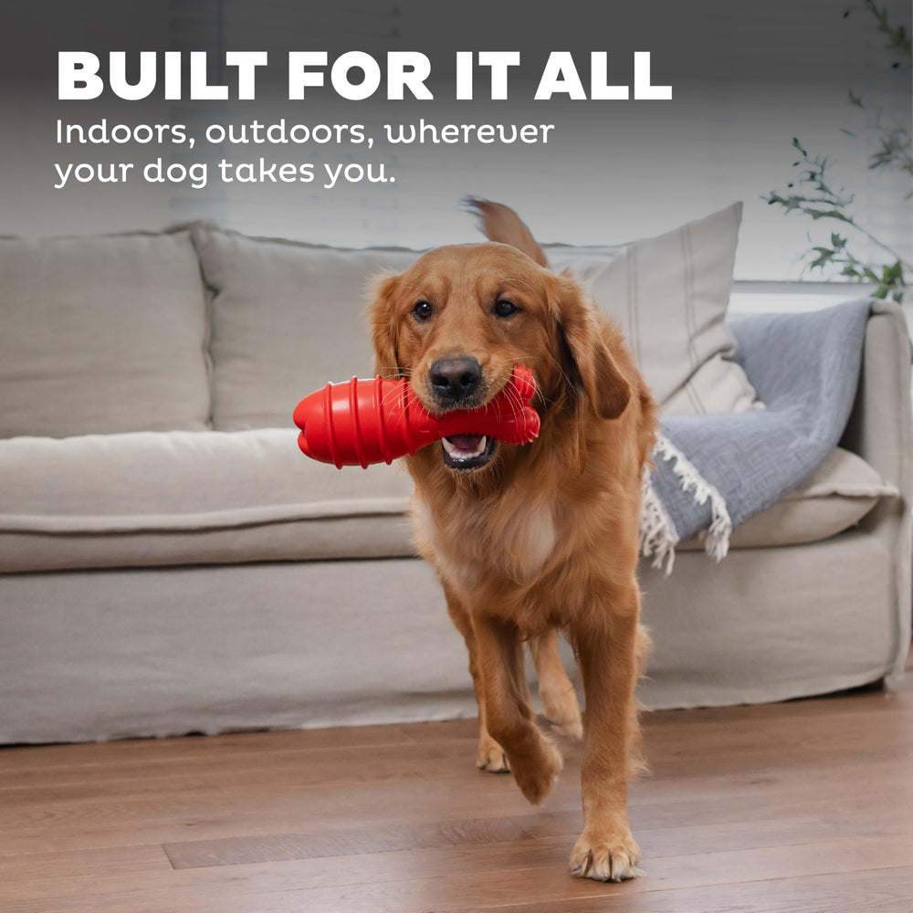 Outward Hound Grunt Fetch Stick Bunny Red textured surface for lasting play