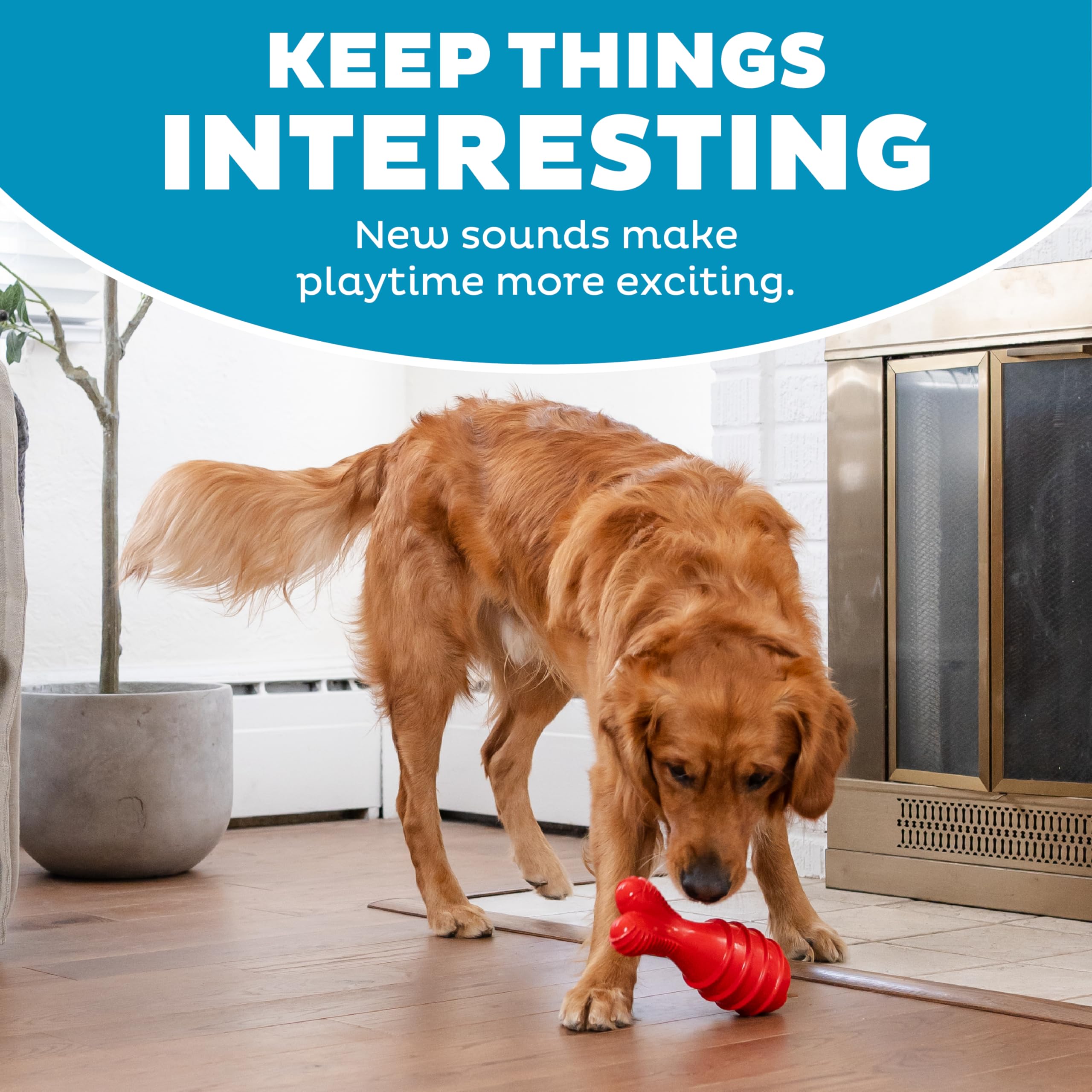Outward Hound Grunt Fetch Stick Bunny Red toss-and-fetch in yard or living room