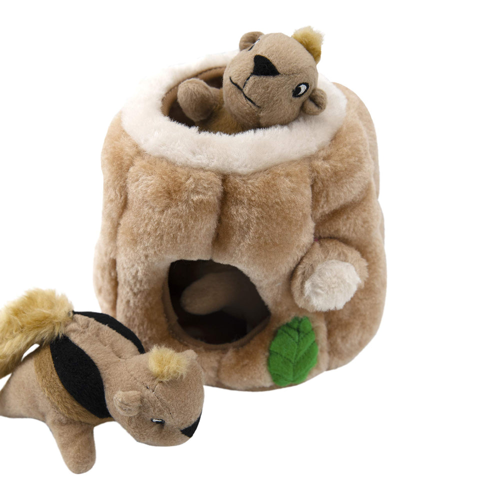 Outward Hound Hide-A-Squirrel safety reminder for supervised use during play.