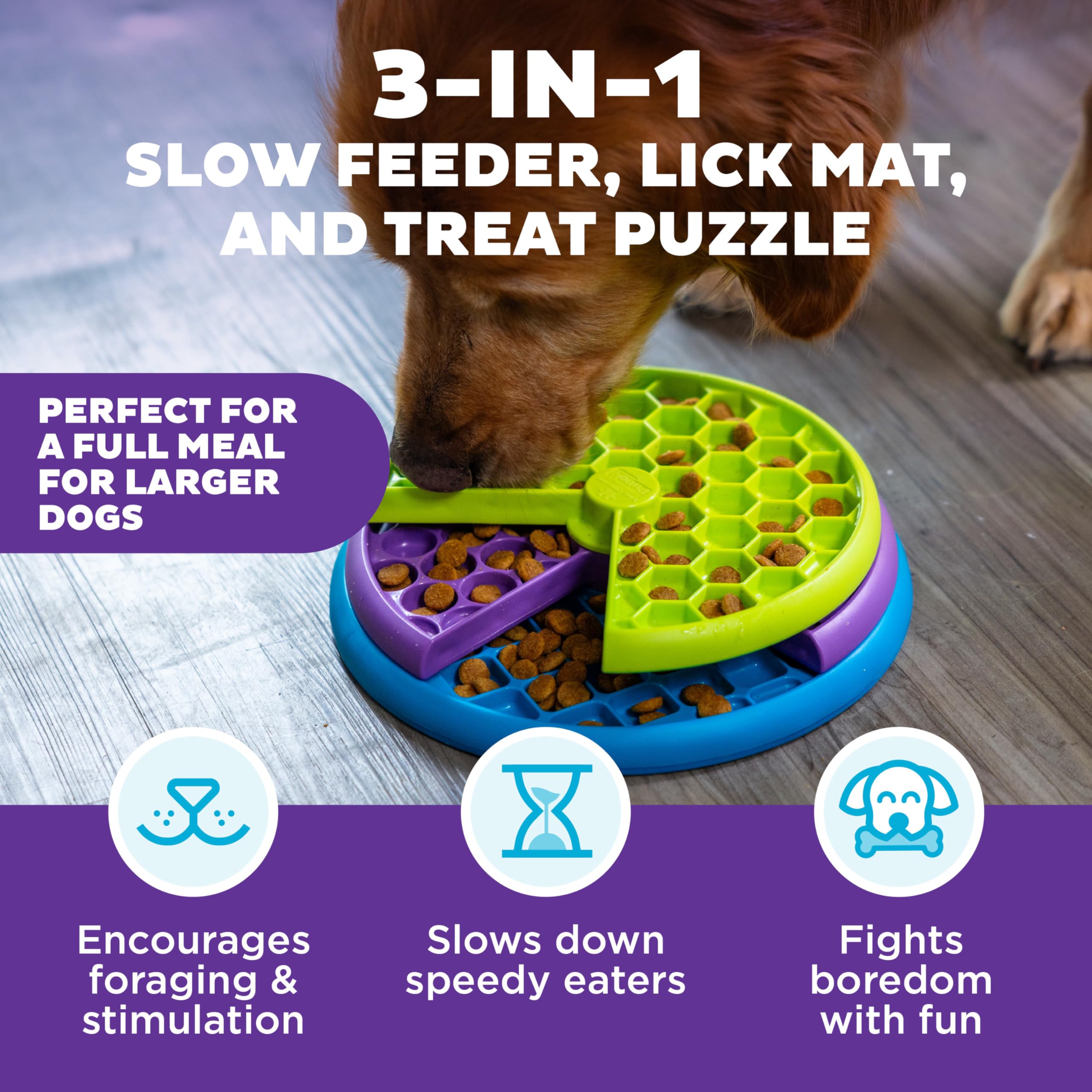 Outward Hound Lickin’ Layers slow feeder bowl for calmer meals
