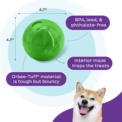 Outward Hound Orbee-Tuff Mazee green ball is visually engaging