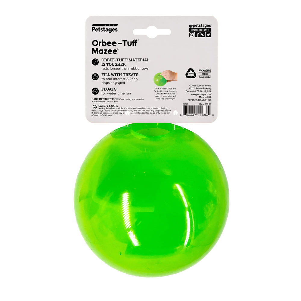 Outward Hound Orbee-Tuff Mazee works with treat size to adjust flow
