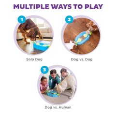 Outward Hound Paw N' Play treats release as dogs push paws, encouraging problem solving