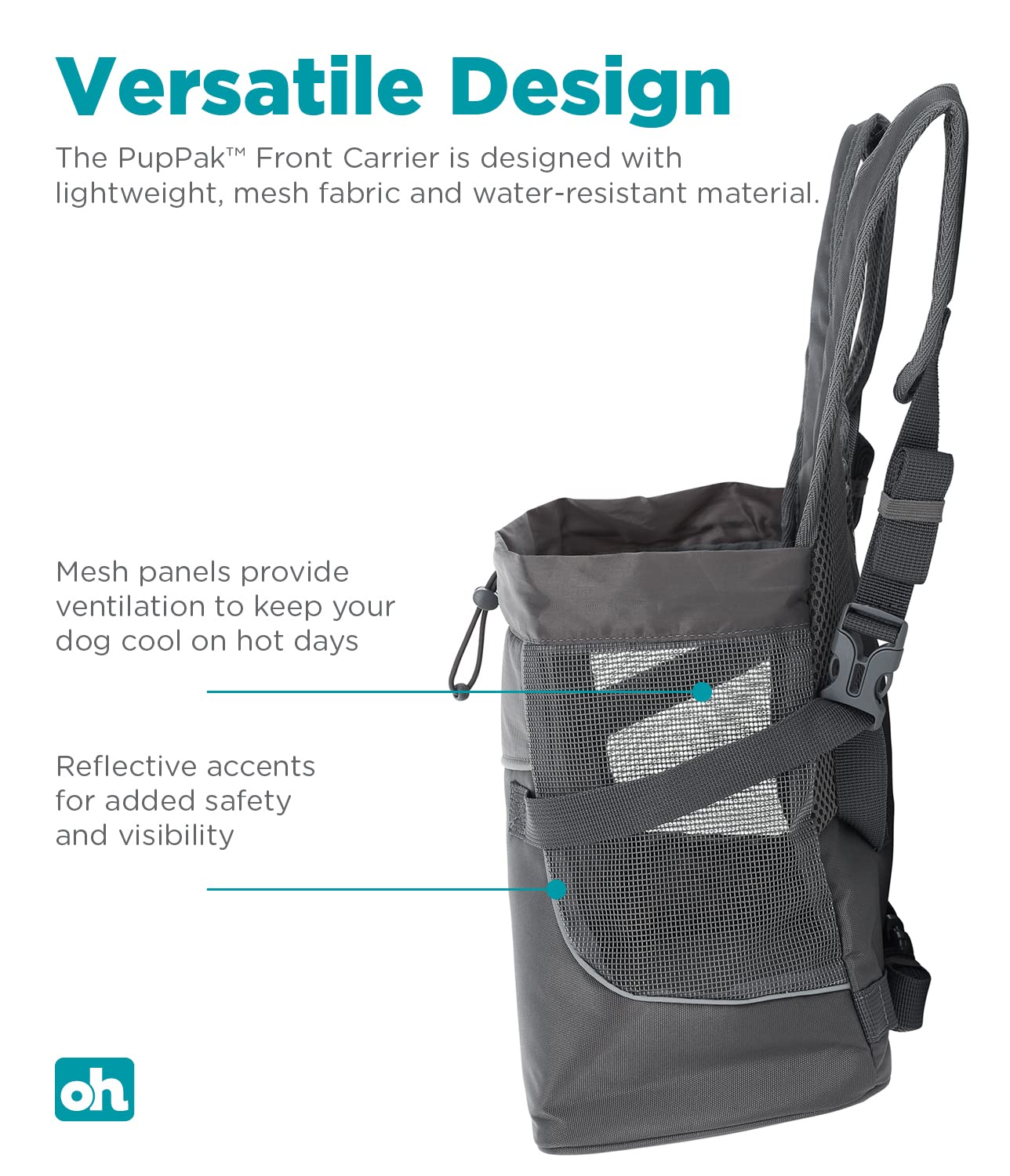 Padded shoulder straps reduce fatigue during longer outings
