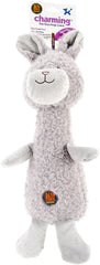 Outward Hound Scruffles bunny plush with squeaker for playful snuggles.
