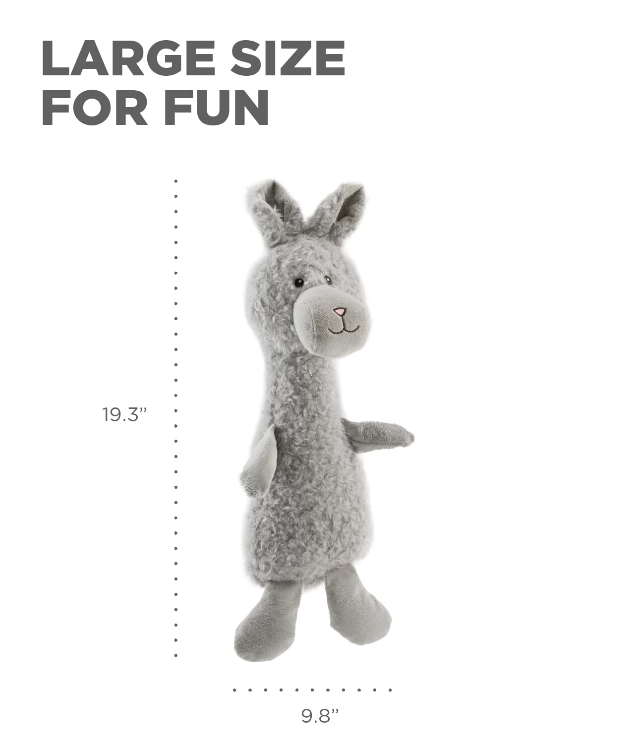 Outward Hound Scruffles bunny plush squeaky toy for supervised play.