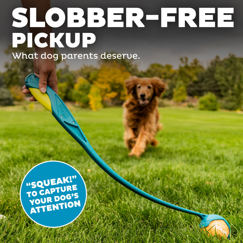 Slobber-free pickup keeps hands clean after retrieves with the Outward Hound launcher.