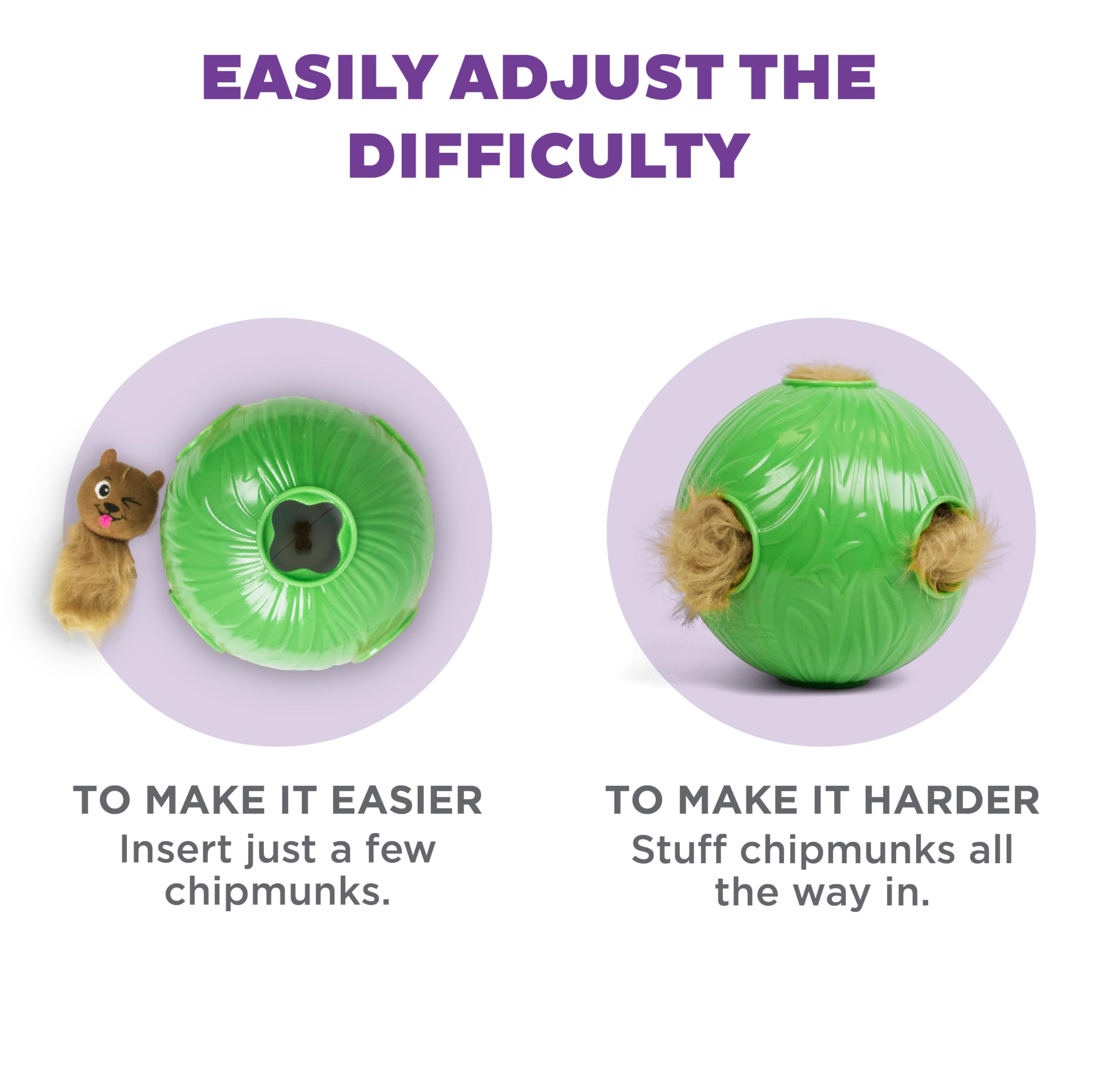 Outward Hound Snuffle N' Treat Ball Level 2 green used for mealtime puzzle