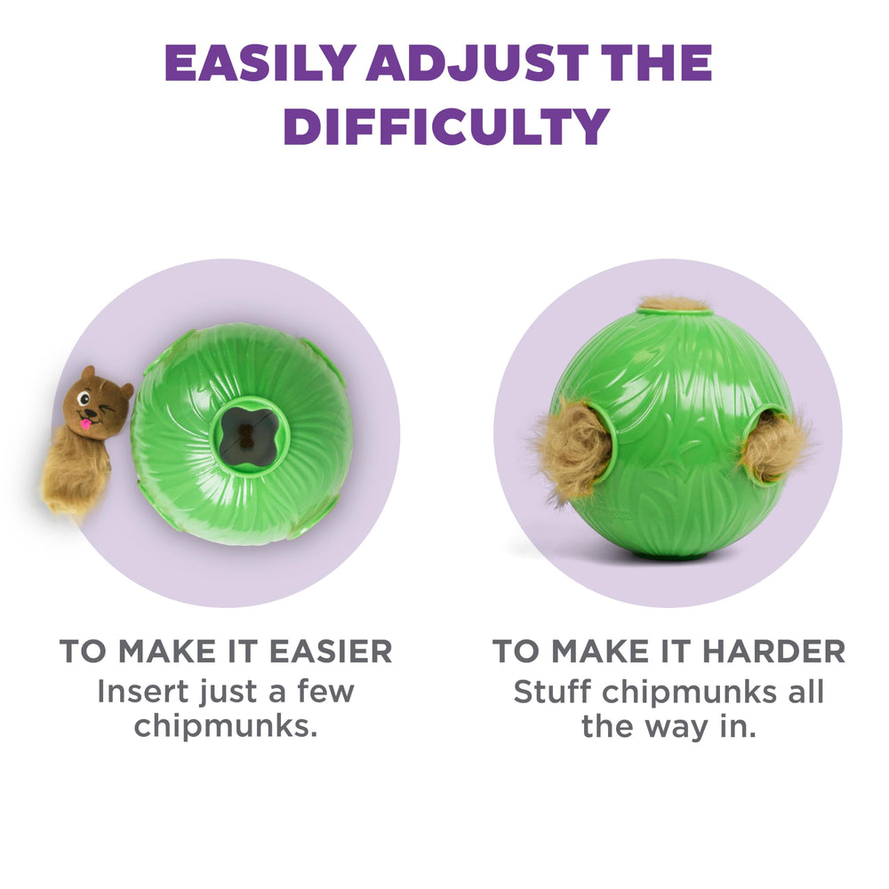 Outward Hound Snuffle N' Treat Ball Level 2 green used for mealtime puzzle