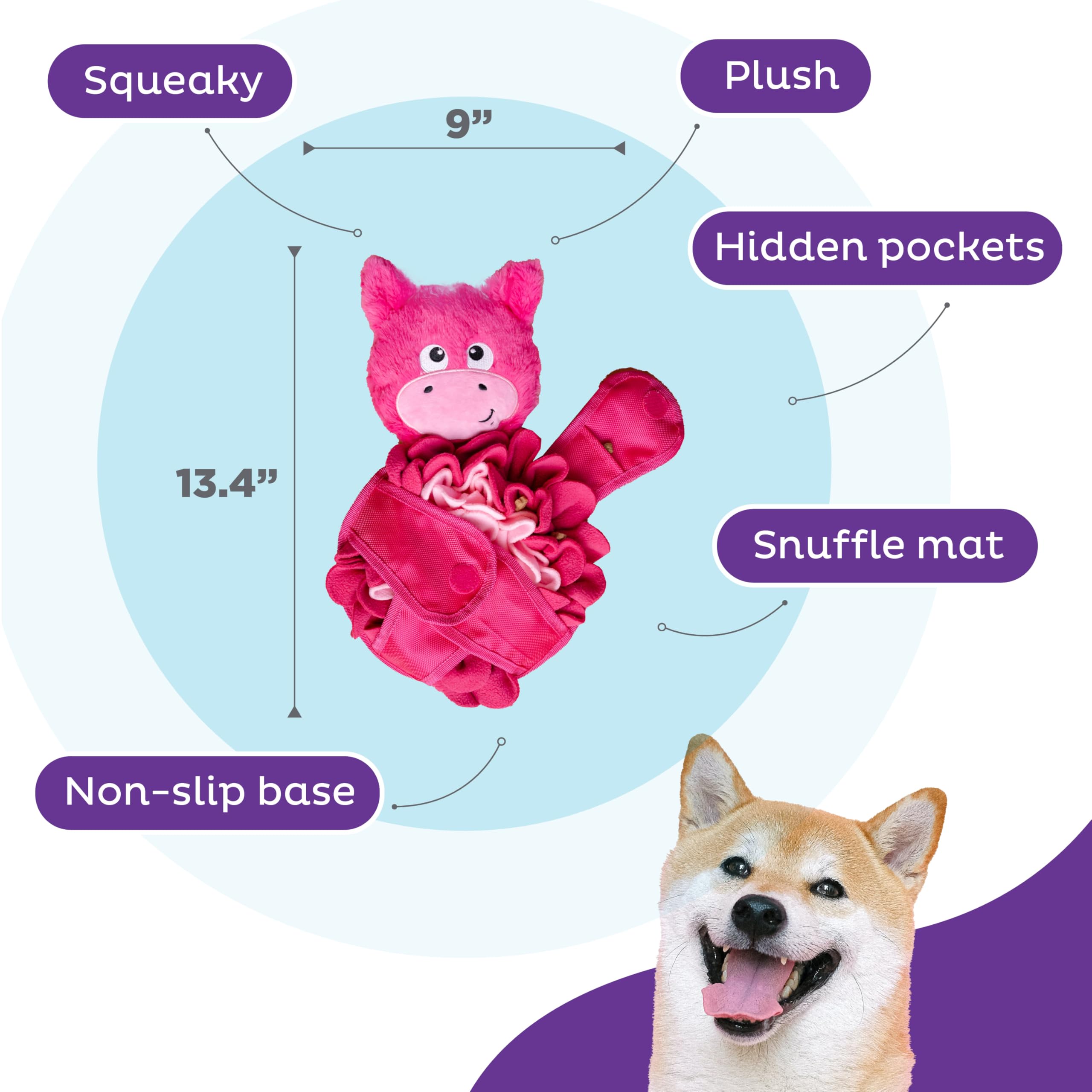 Outward Hound Snuffle Palz pockets hide treats for foraging challenge.