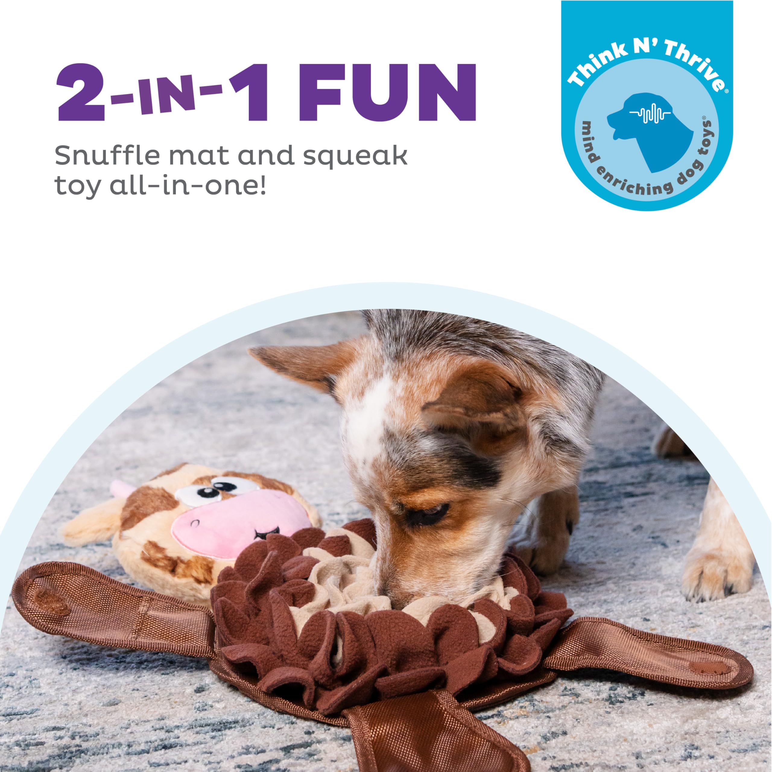 Outward Hound Snuffle Palz snuffle mat in use with treats hidden