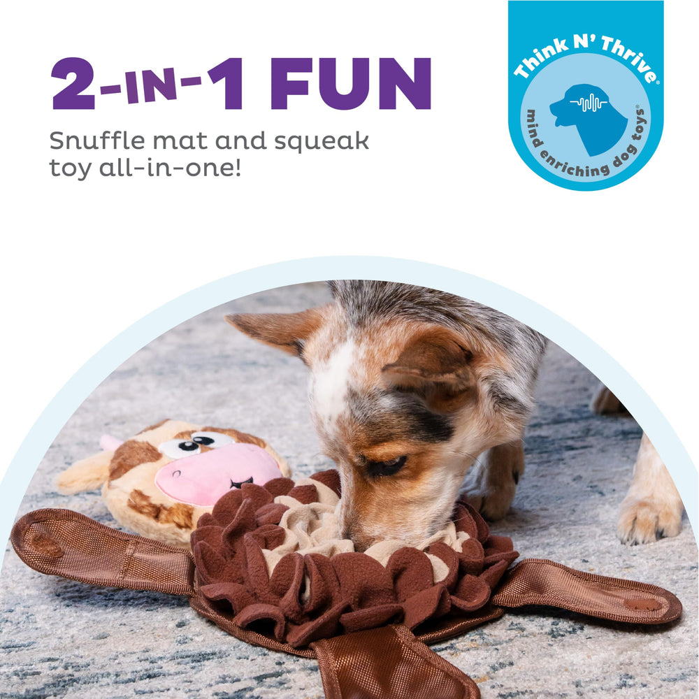 Outward Hound Snuffle Palz snuffle mat in use with treats hidden
