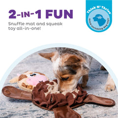 Outward Hound Snuffle Palz snuffle mat in use with treats hidden