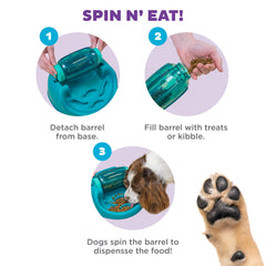 Outward Hound Spin N' Eat slow feeder extends mealtime with a playful puzzle.