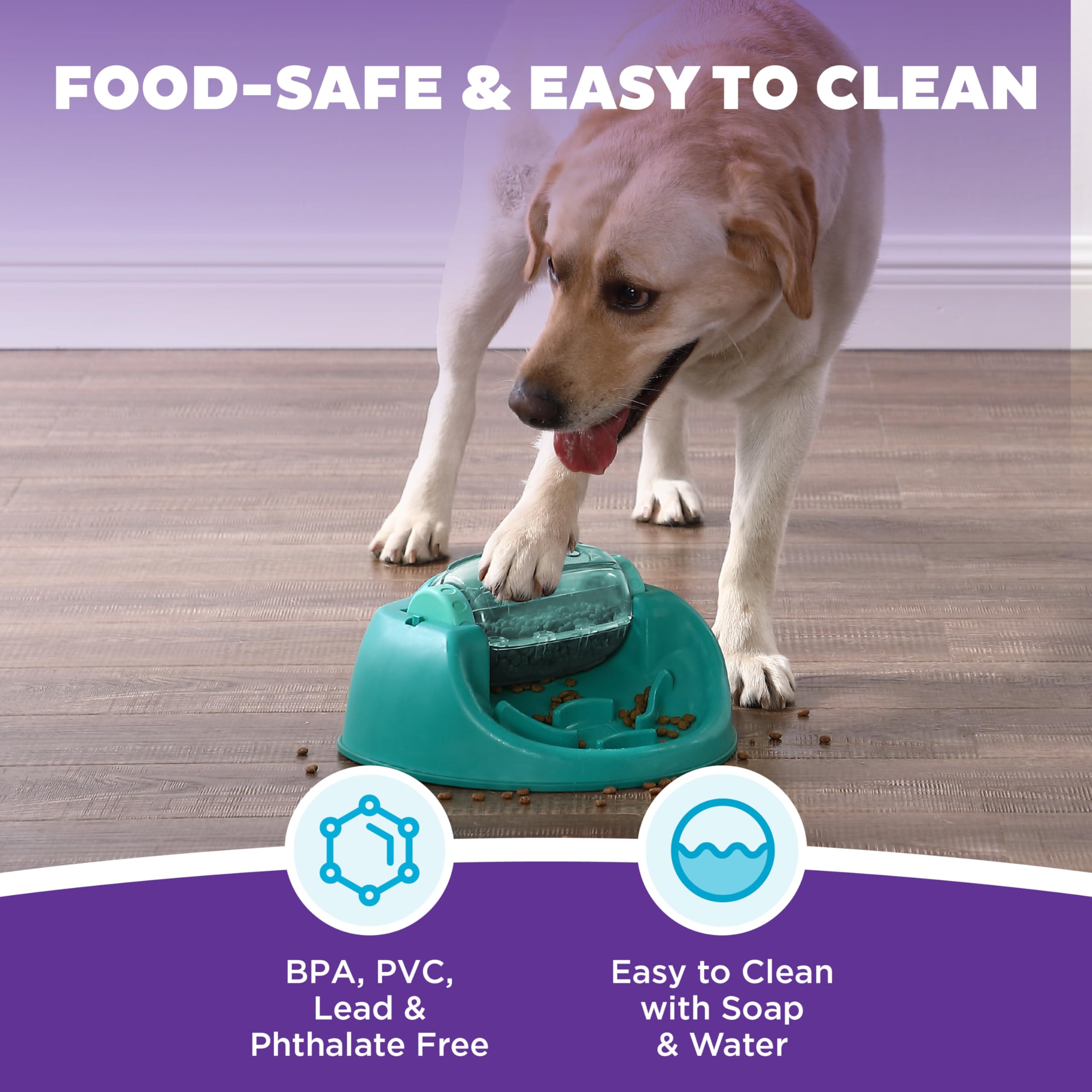 Outward Hound Spin N' Eat supports dogs of all sizes with adjustable challenge.