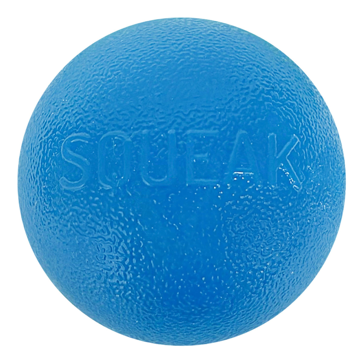 Outward Hound Squeak Ball blue close-up shows durability and bounce for fetch