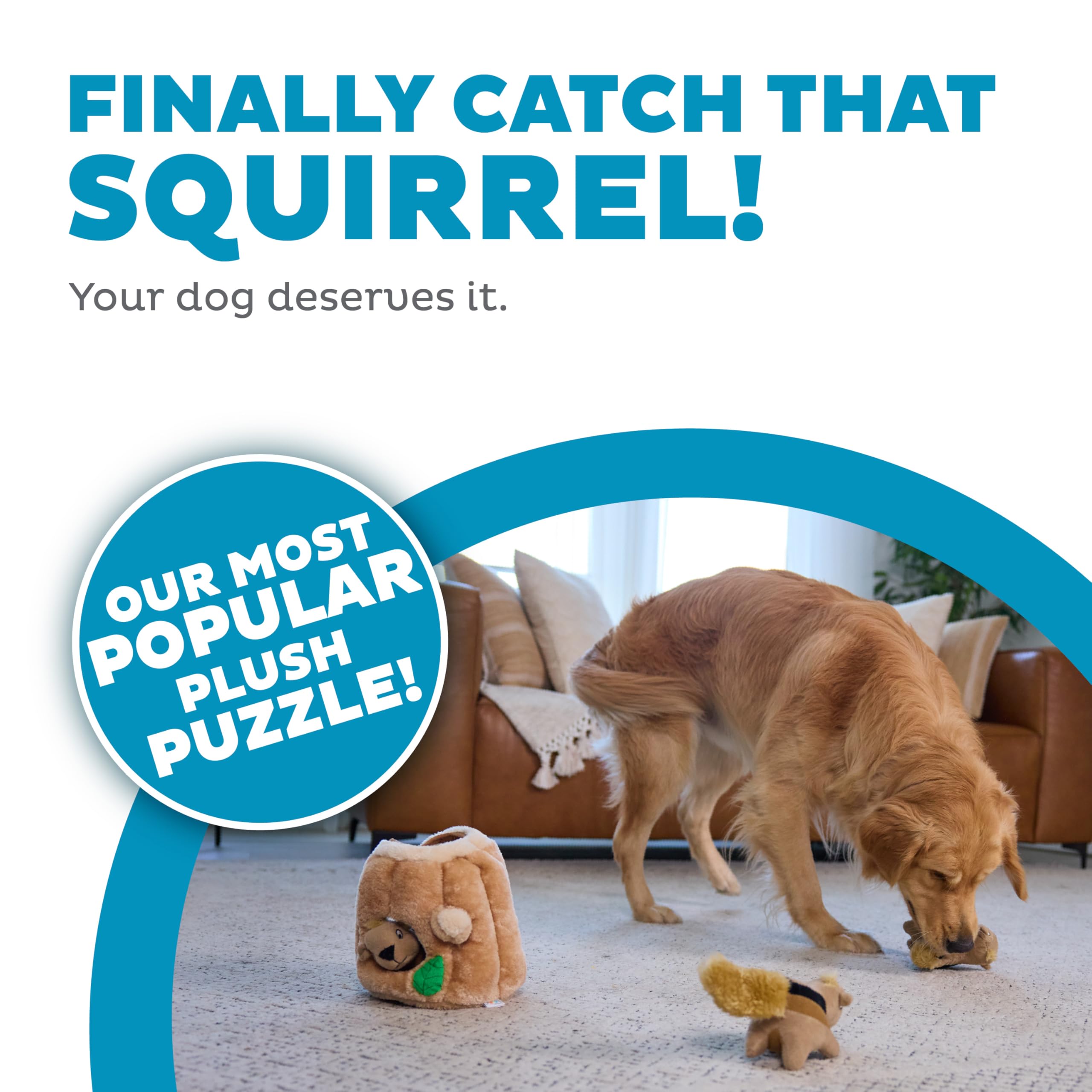 Outward Hound Squeakin Squirrels 3-pack—removable squeaks to boost chase play.