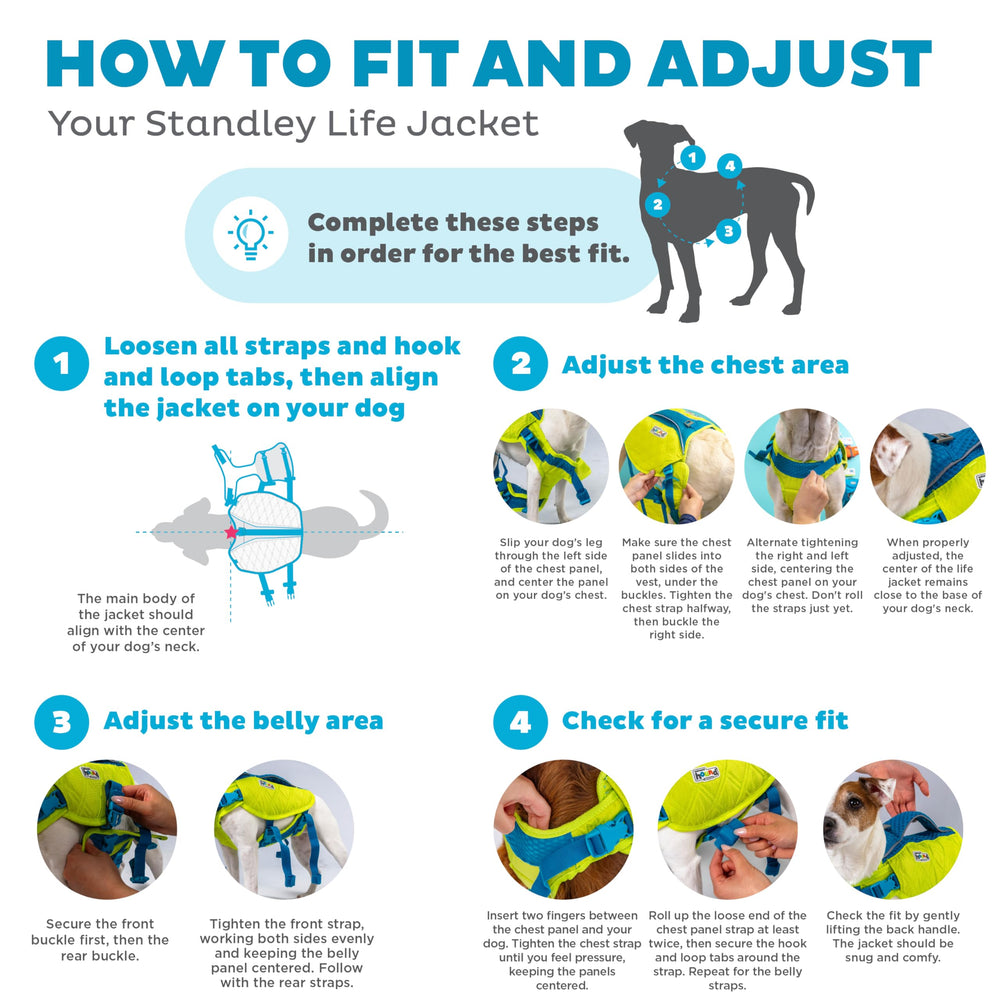 Outward Hound Standley Sport small chest panel supports balanced flotation during swims.