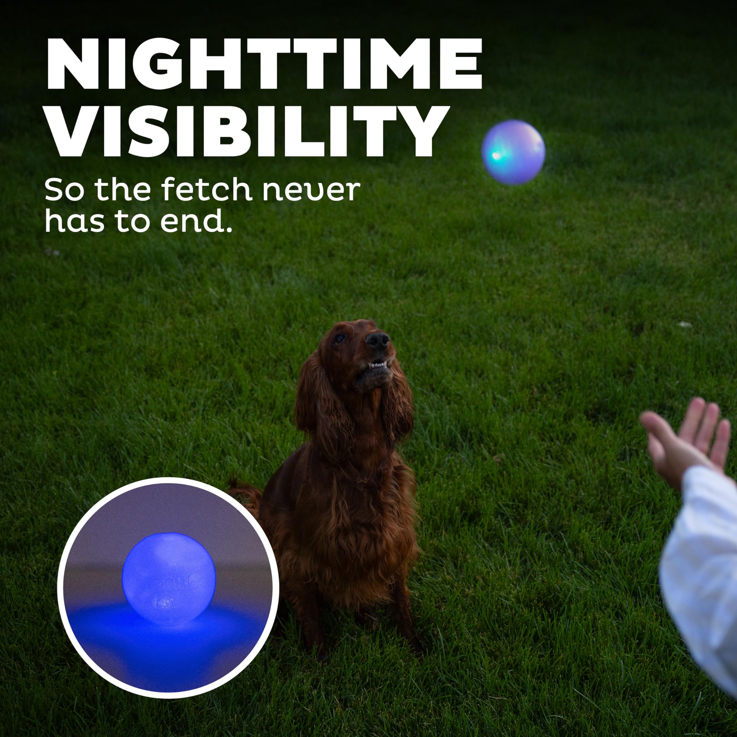 Outward Hound Strobe LED Ball blue, easy to clean with warm water.