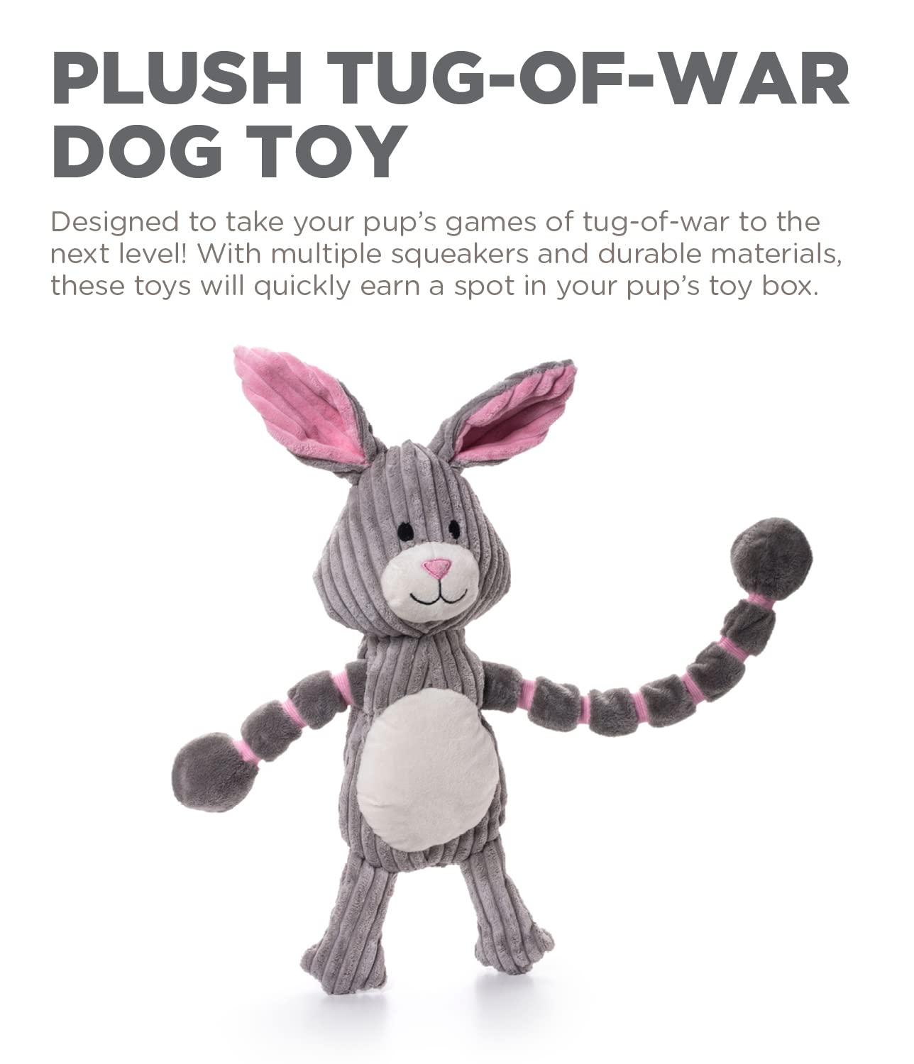 Outward Hound Thunda Tugga Arms with rope handle for secure grip during tug.