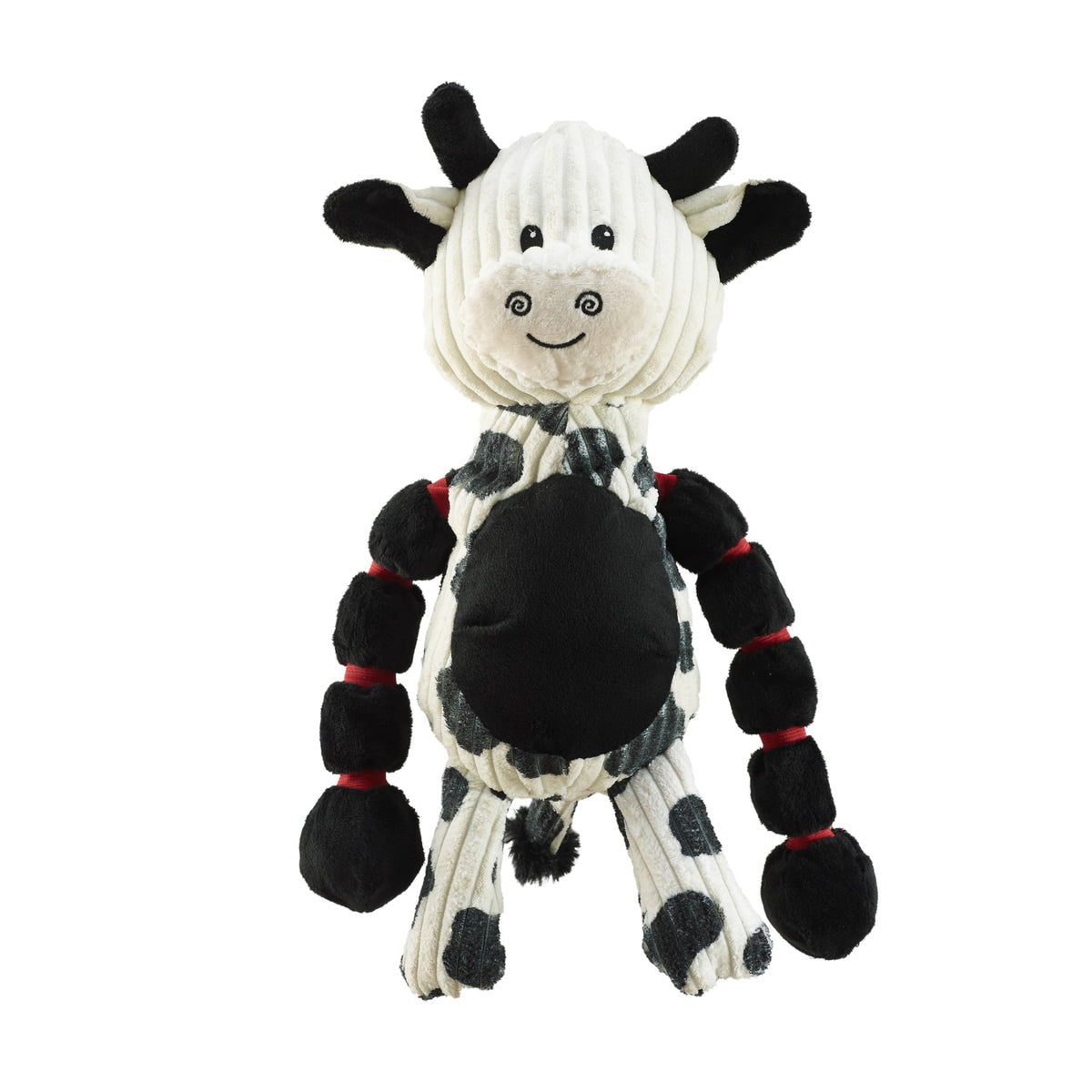 Outward Hound Thunda Tugga Cow Plush ready for tug-of-war and fetch.