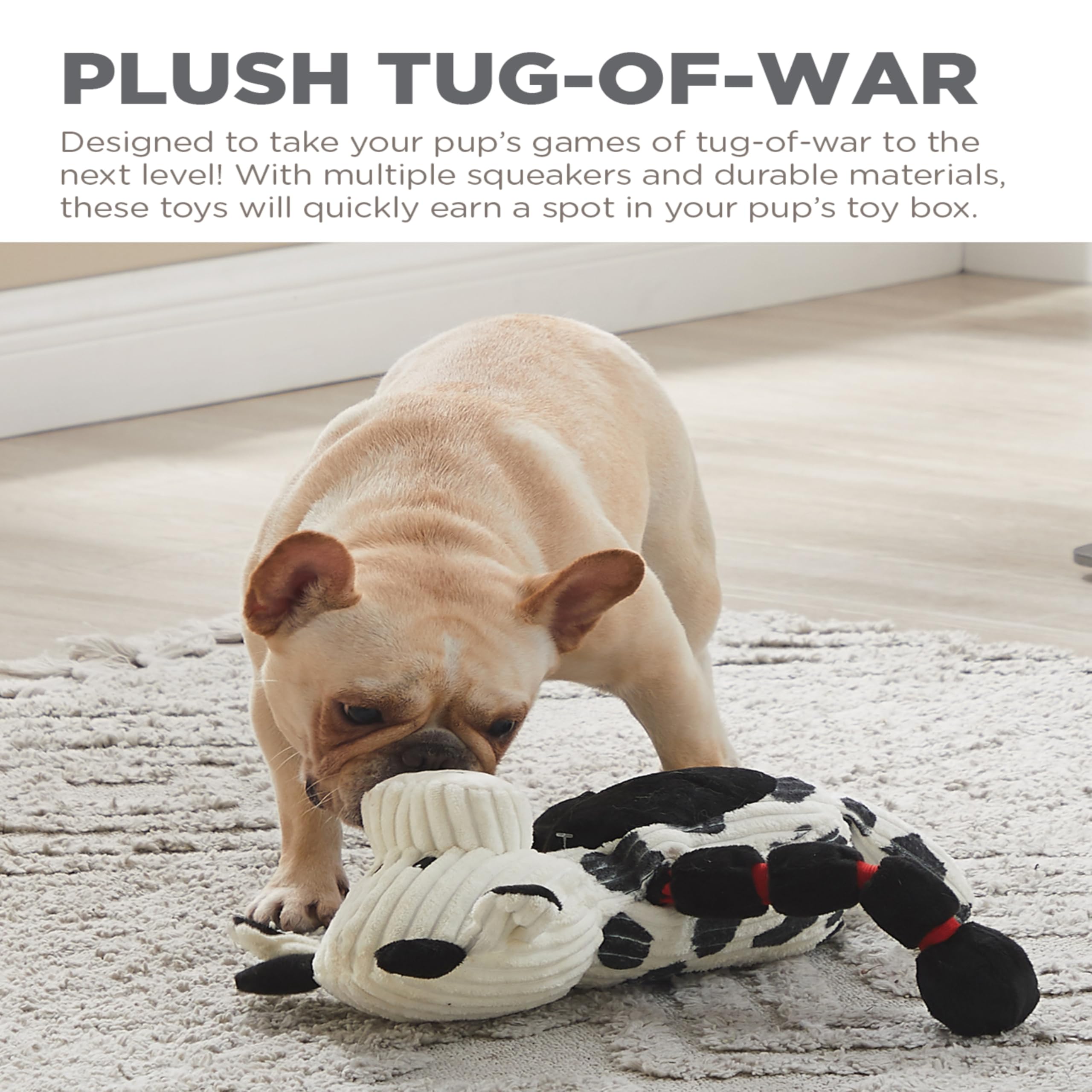 Outward Hound Thunda Tugga Head squeaker adds lively sound during play.