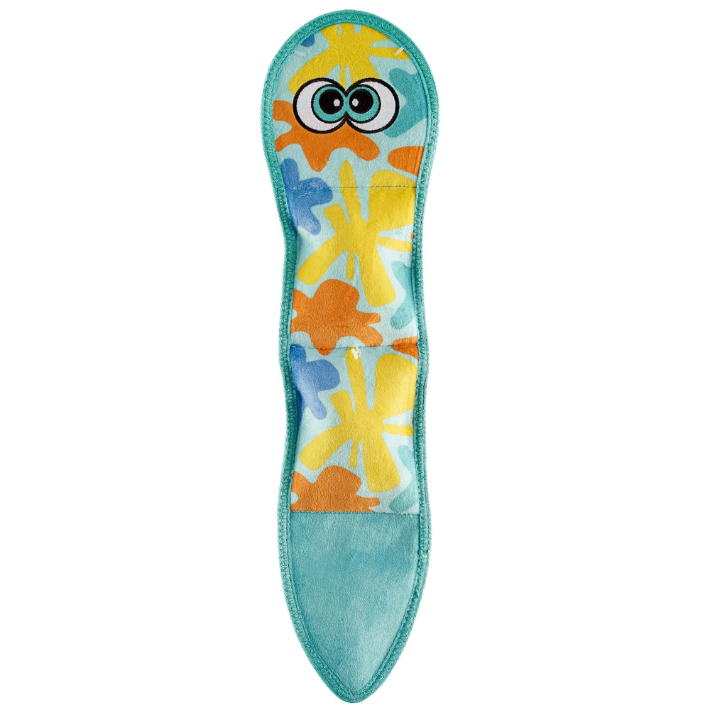 Outward Hound Tough Skinz blue snake toy with dual layers for strong chewers