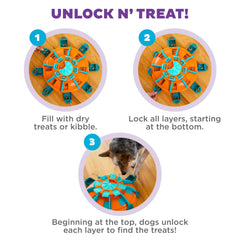 Outward Hound Tower of Treats Level 4 spin wheel and lever mechanics promote problem solving
