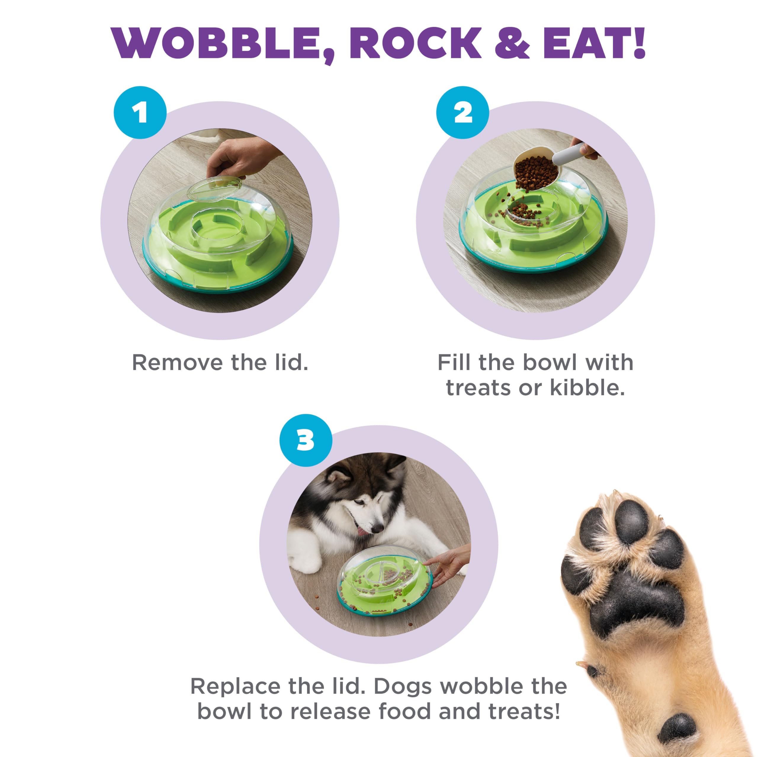 Outward Hound Wobble Bowl BPA-free materials ensure safe playtime.