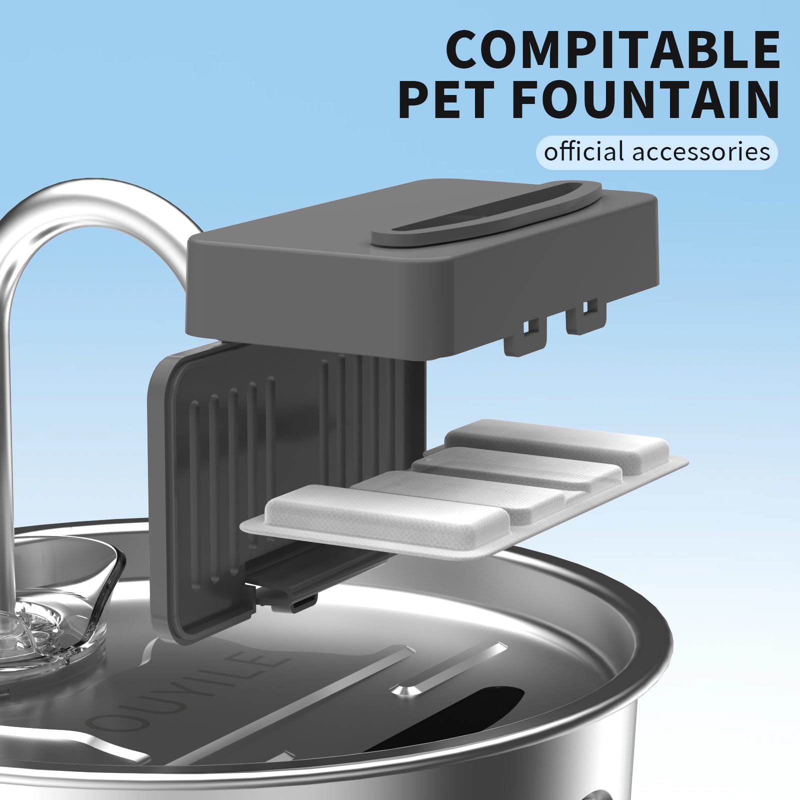 OUYILE multi-pet use fountain setup for households with several cats.