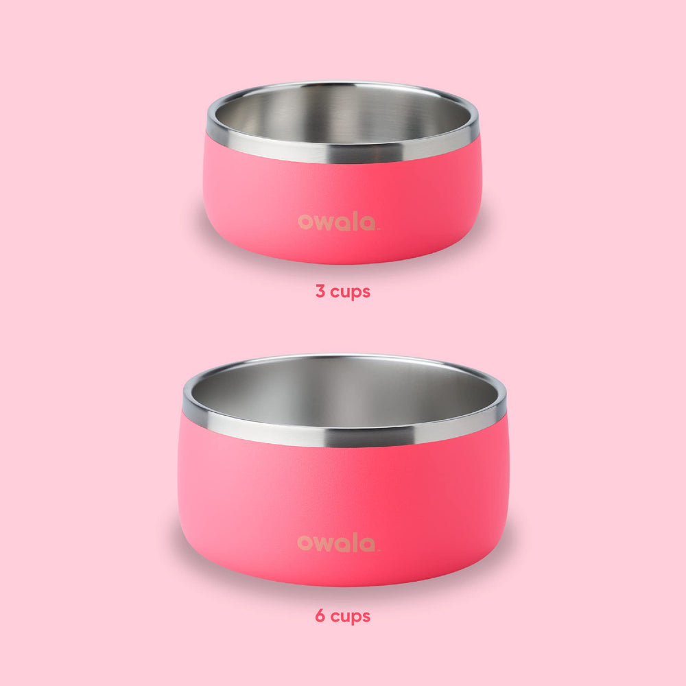 Owala 24oz pink bowl designed for easy access from any angle.
