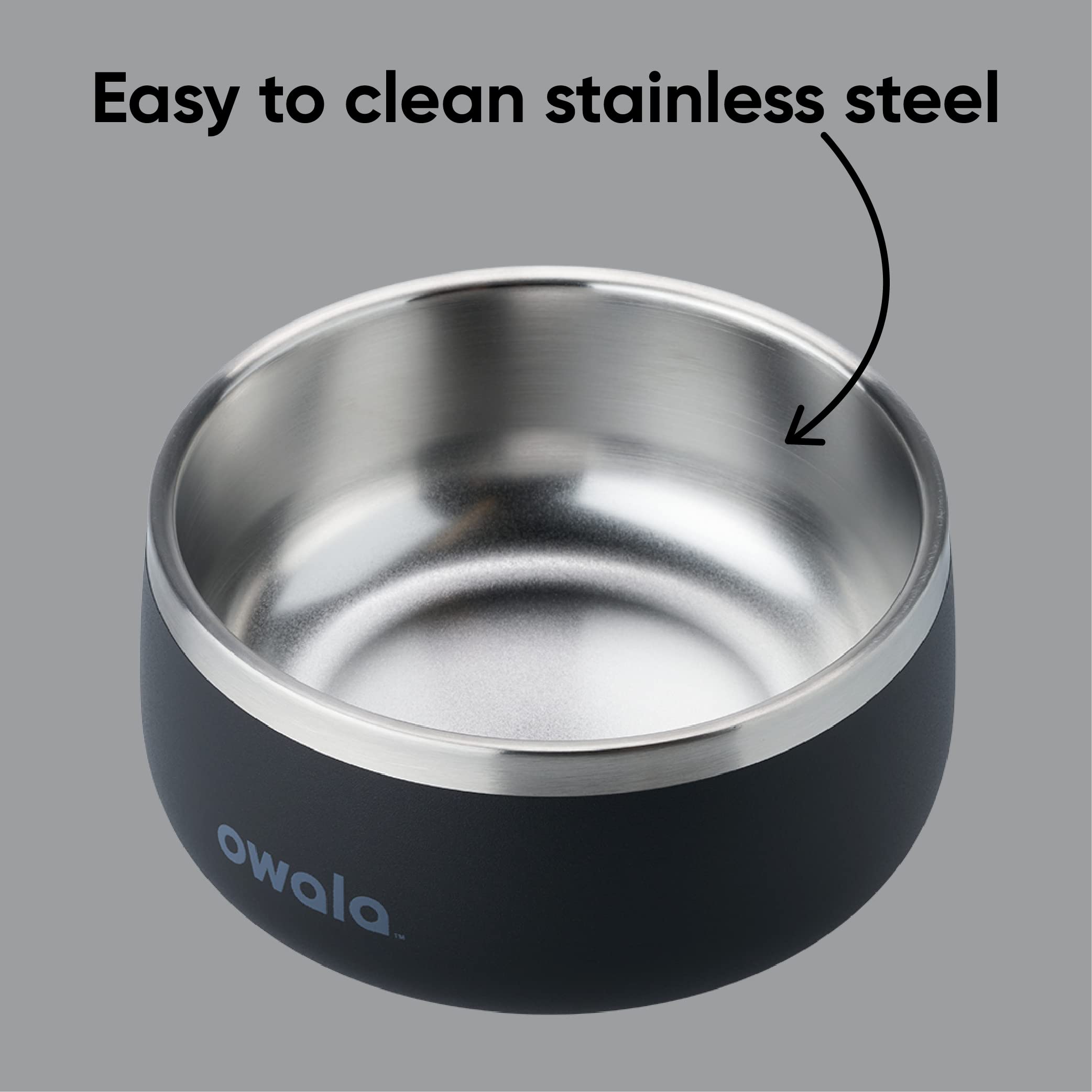 Owala pet bowl circular design allows easy access from any angle.
