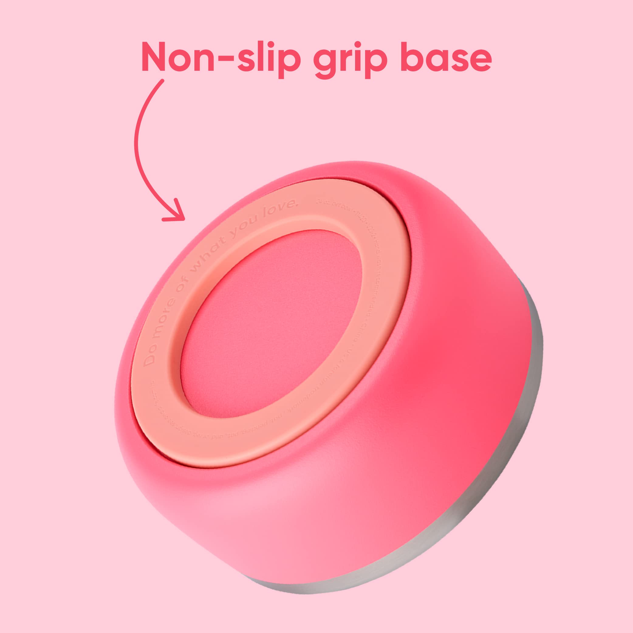 Owala pet bowl with non-slip base prevents spills during meals.