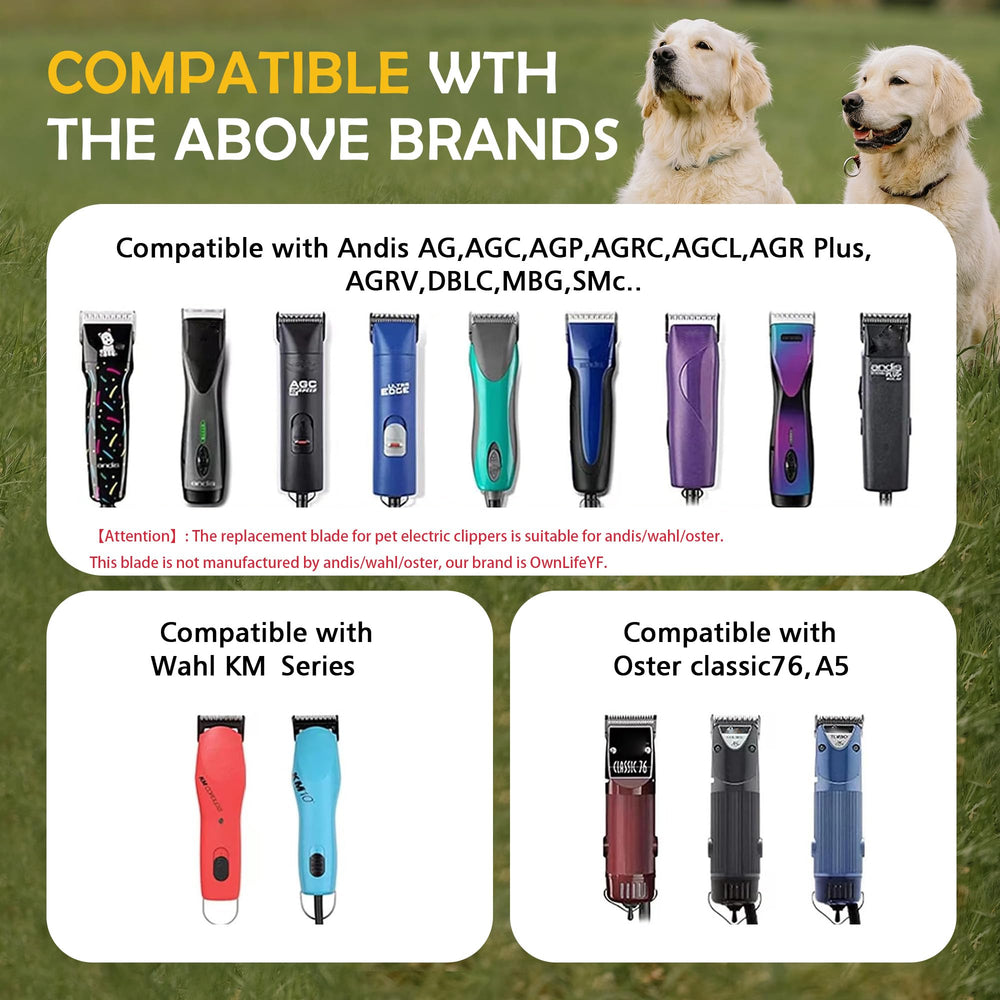 Compatible with Andis, Oster, and Wahl A5 clippers for versatile use