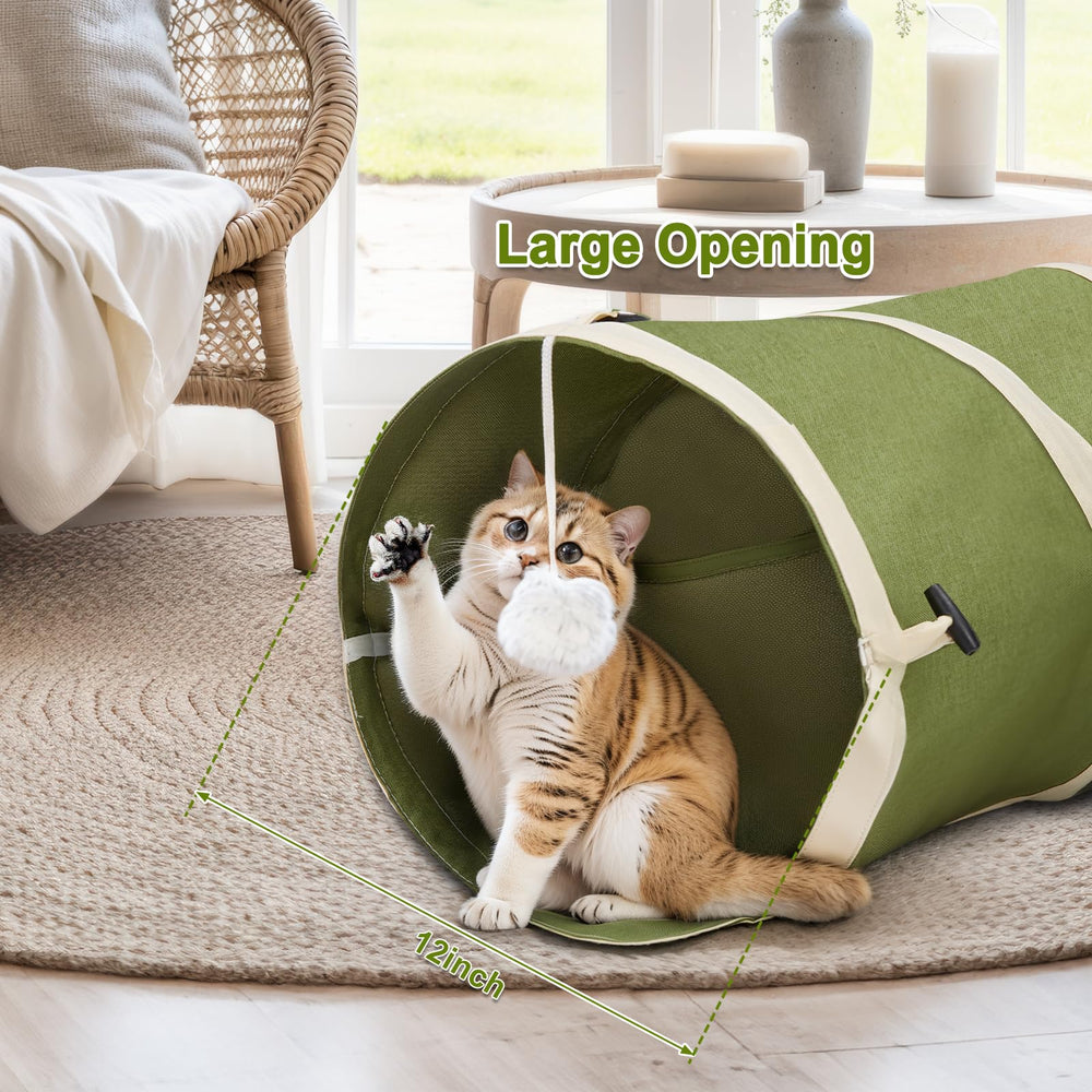 Ownpets cat tunnel with cactus shape in green, durable for long-lasting use.