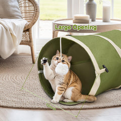 Ownpets cat tunnel with cactus shape in green, durable for long-lasting use.