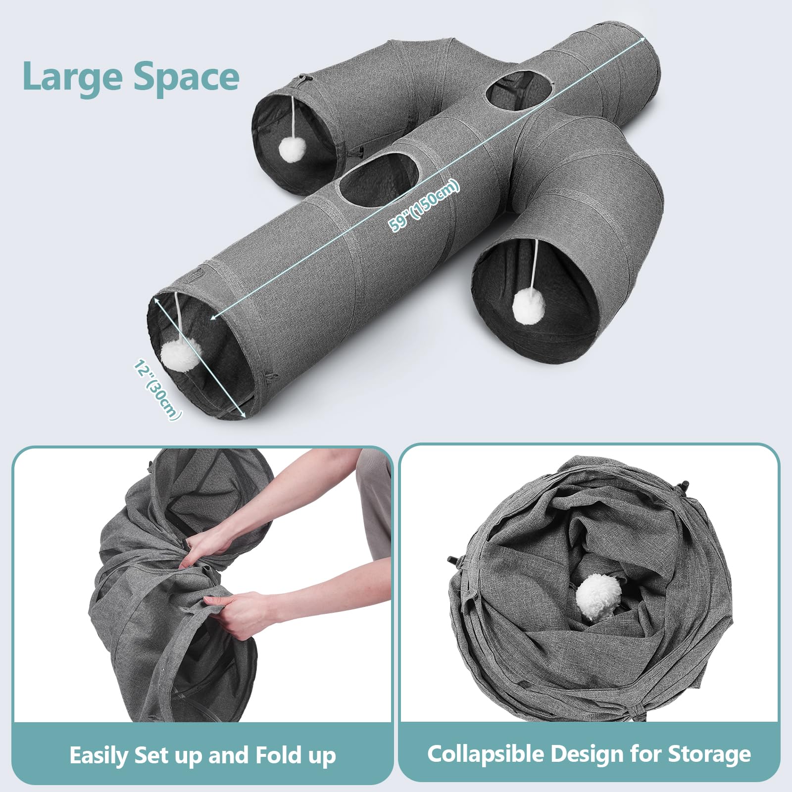 Ownpets cat tunnel connectable design lets you expand play areas.