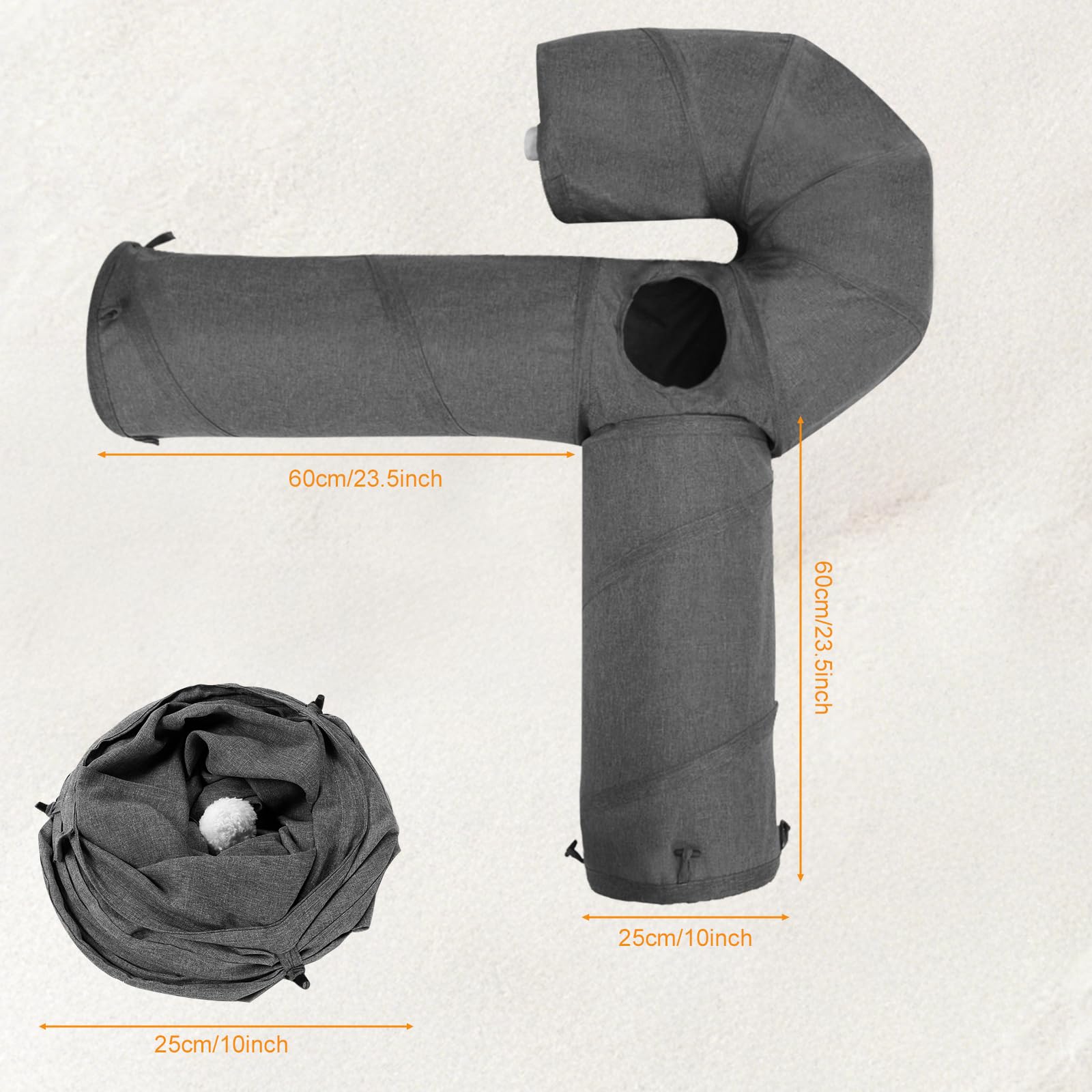 Drop ball included in the tunnel for curiosity-driven play