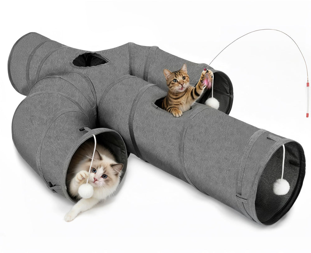 Ownpets cat tunnel large 12-inch diameter offers roomy play space for multiple cats.